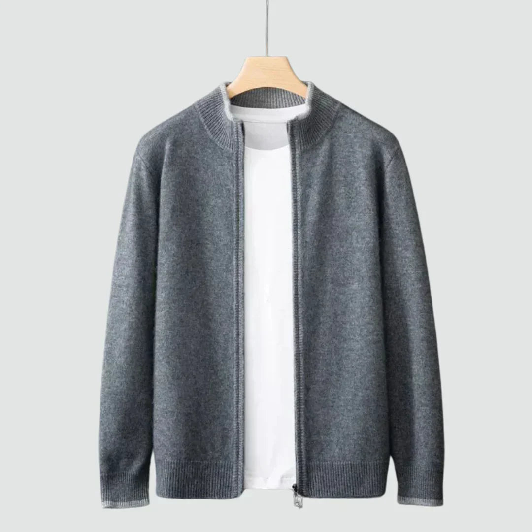 Old Money Pure Cashmere Zip Cardigan
