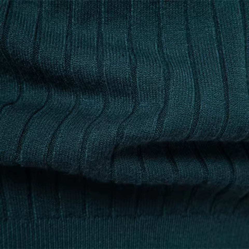 Men's Turtleneck Striped Knit Sweater – Warm, Casual Winter Pullover by Aiopeson