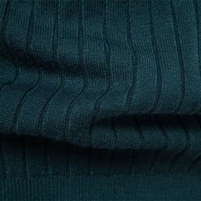 Men's Turtleneck Striped Knit Sweater – Warm, Casual Winter Pullover by Aiopeson