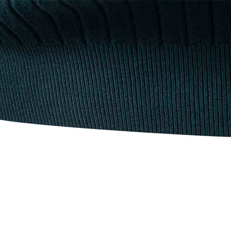 Men's Turtleneck Striped Knit Sweater – Warm, Casual Winter Pullover by Aiopeson